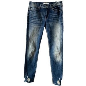 Kancan Women's Skinny Blue Faded Wash Mid-Rise Stretch Denim Jeans Size 29